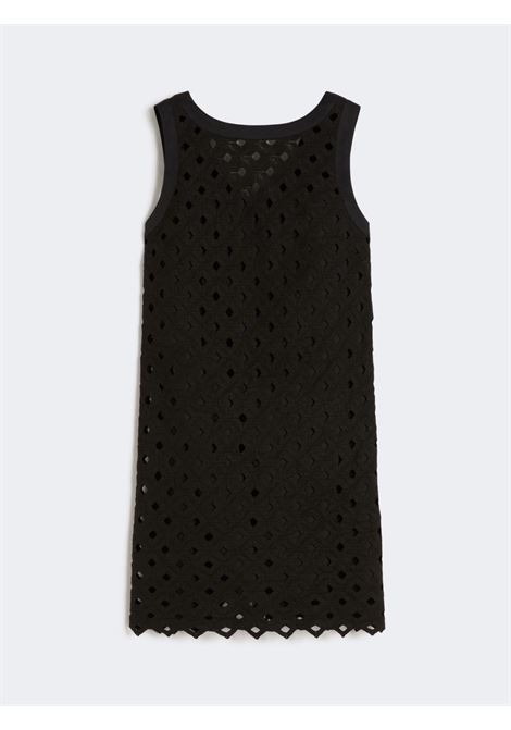 Abito ad A in jersey macramé - Nero MAX MARA beachwear | BCHPESI002